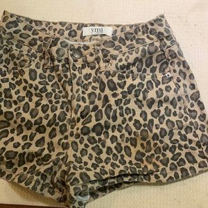 Cheetah print jean shorts